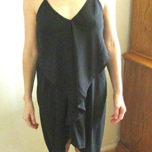 NWT! 18 Centimeters Womens Sleeveless, V-Neck, Draped Front&Back, Black Dress, S